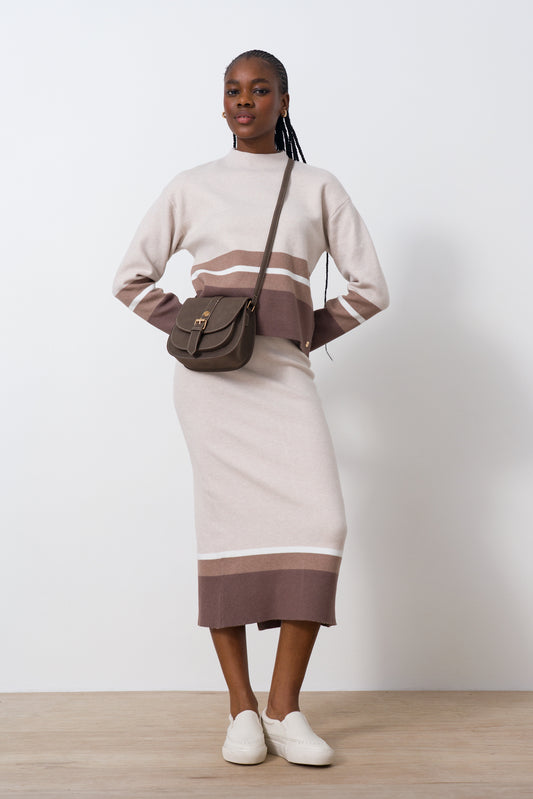 High Neck Stripe Jumper