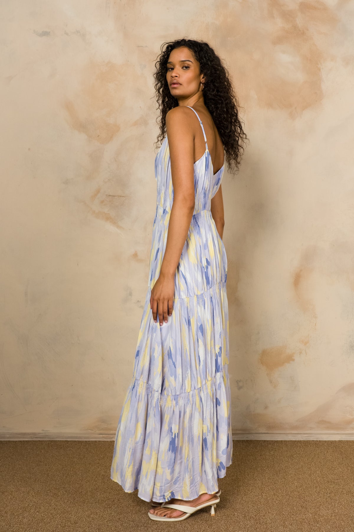 Shirring Detail Maxi Dress