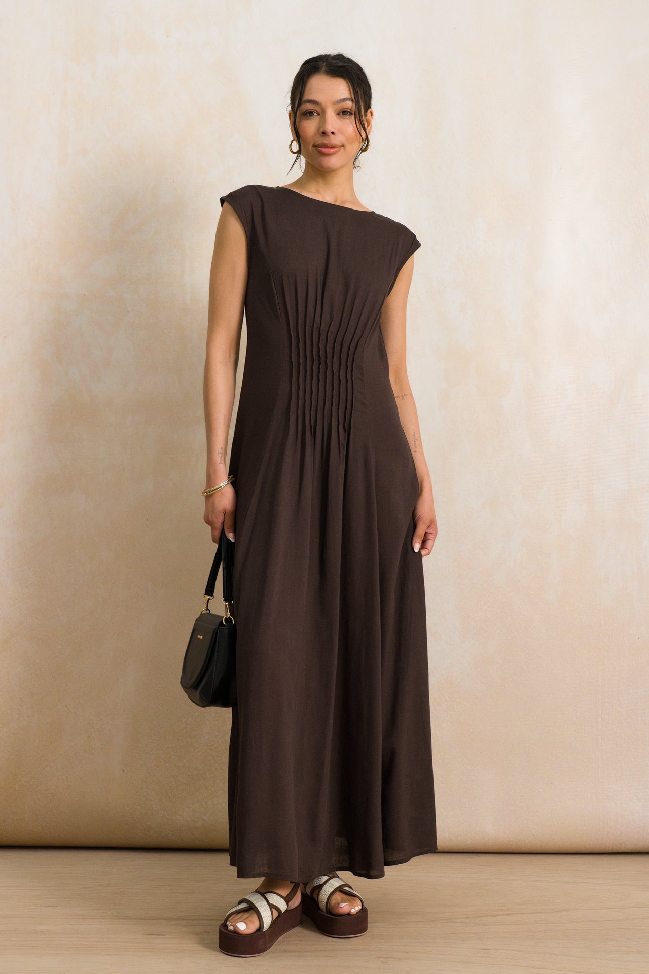 Fit and Flare Pintuck Dress