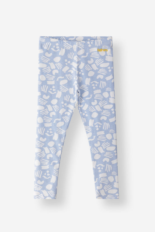 Girls Printed Leggings - Blue