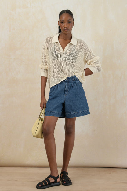 Relaxed Open Knit Top