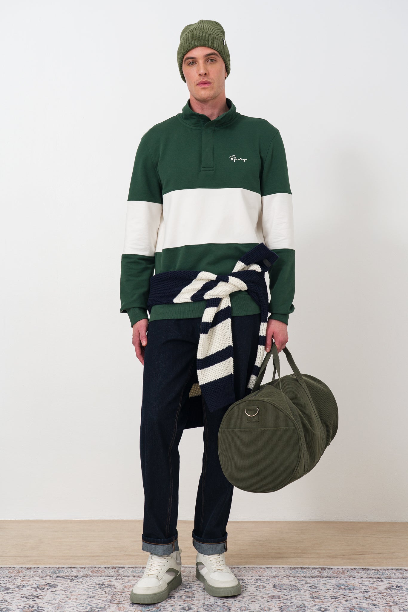 Colour Block High Neck Sweat