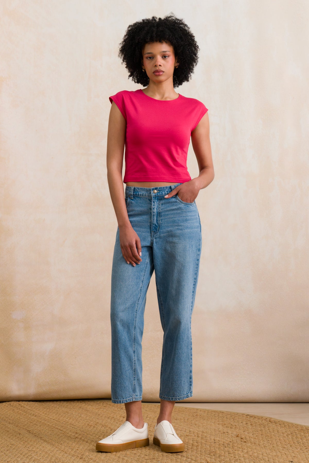 High Neck Fitted Tee
