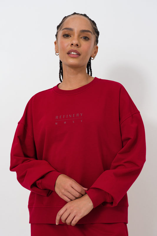 Short Crew Neck Sweat Top