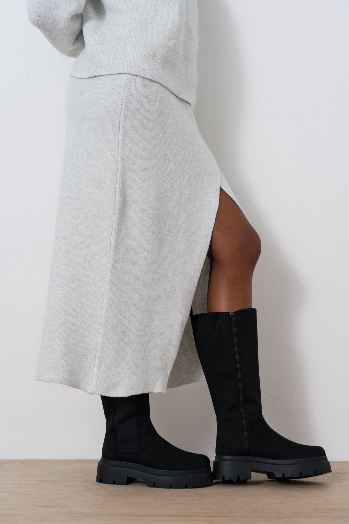 Mock Wrap Knit Skirt