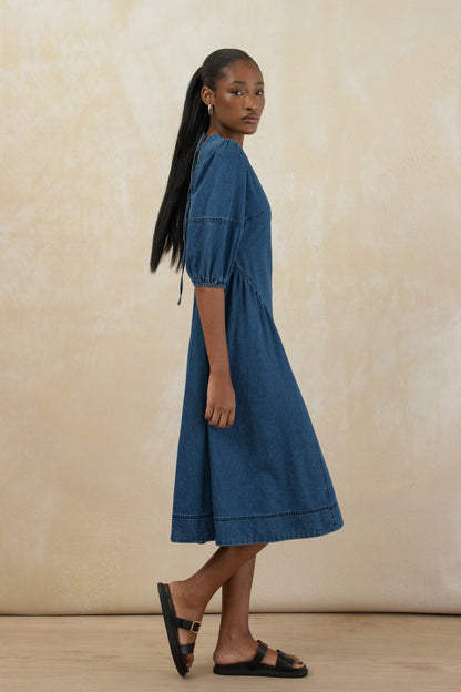 Denim Puff Sleeve Dress