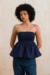 Bandeau Peplum Bubble Hem Combo Top