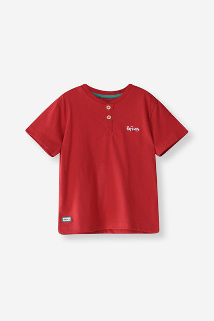 Boys Henley T-Shirt - Red