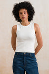 Hi Neck Thick Binding Ribbed Tank