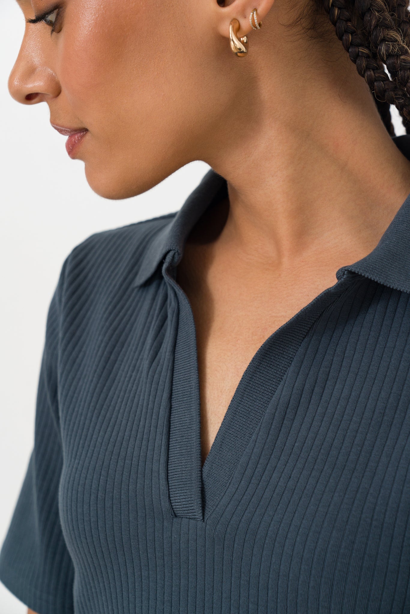 Split-Collar-Rib-T-Shirt