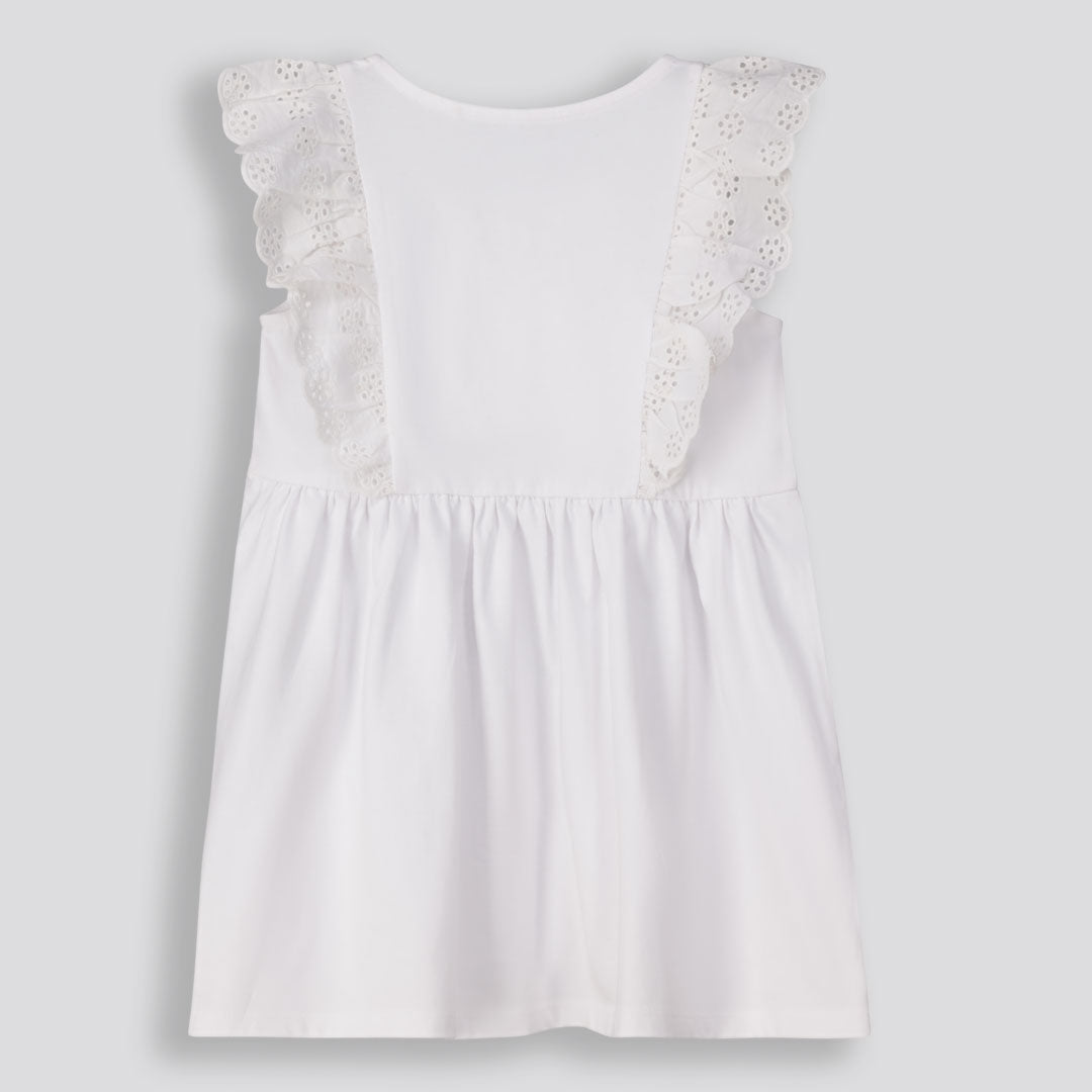Girls Short Flare Dress _ 153122 _ Optic White