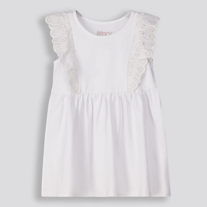 Girls Short Flare Dress _ 153122 _ Optic White