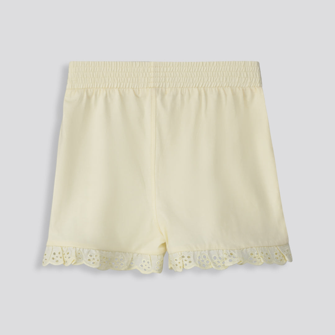 Girls Frill Edge Shorts _ 153249 _ Yellow