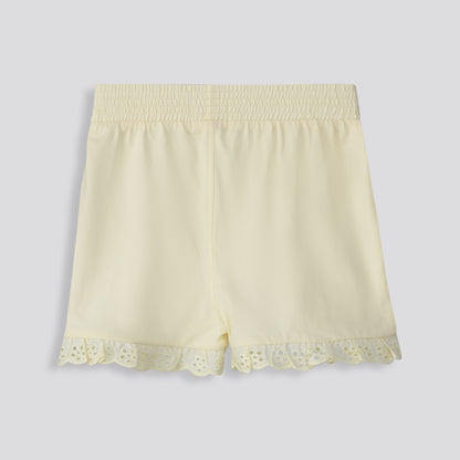 Girls Frill Edge Shorts _ 153249 _ Yellow