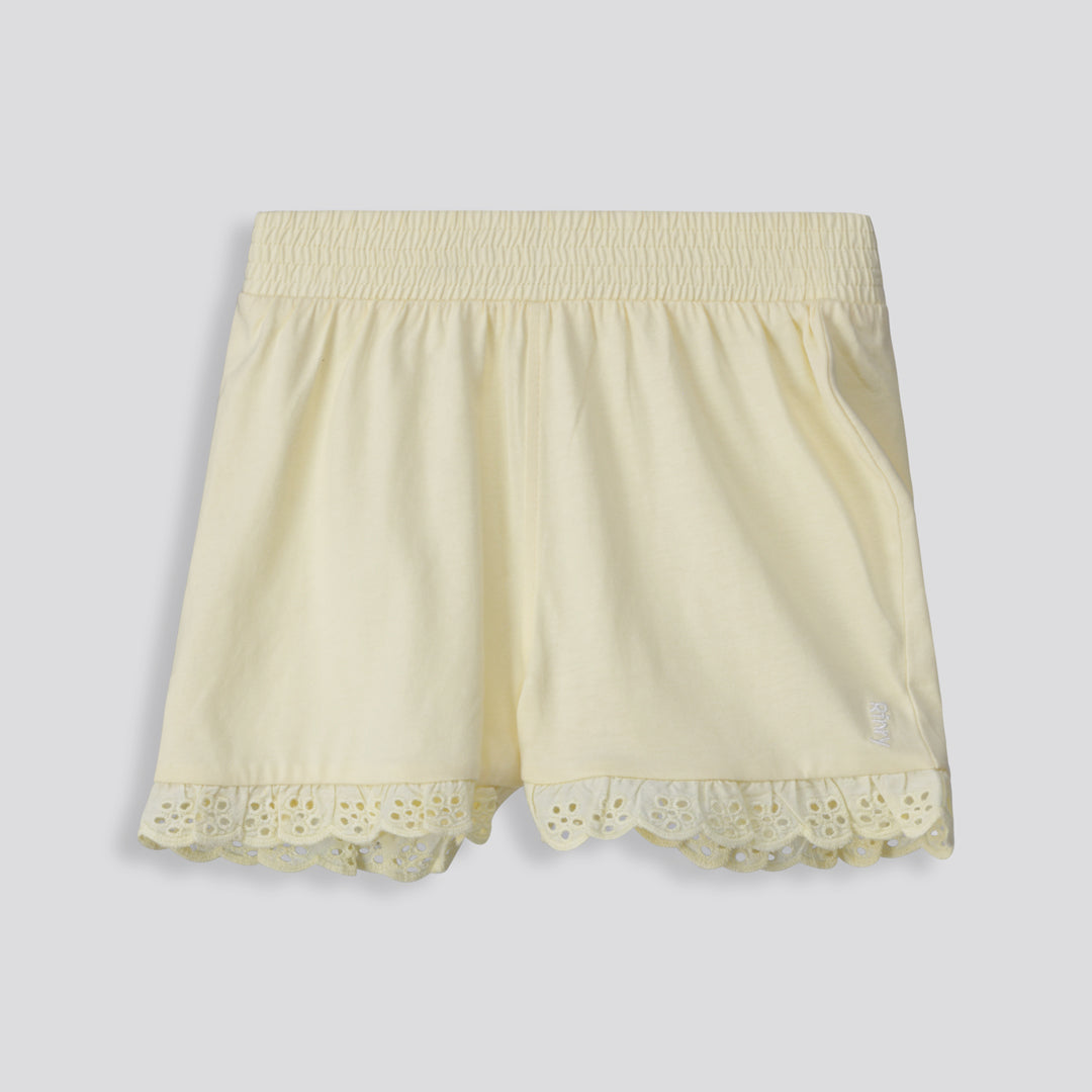 Girls Frill Edge Shorts _ 153249 _ Yellow