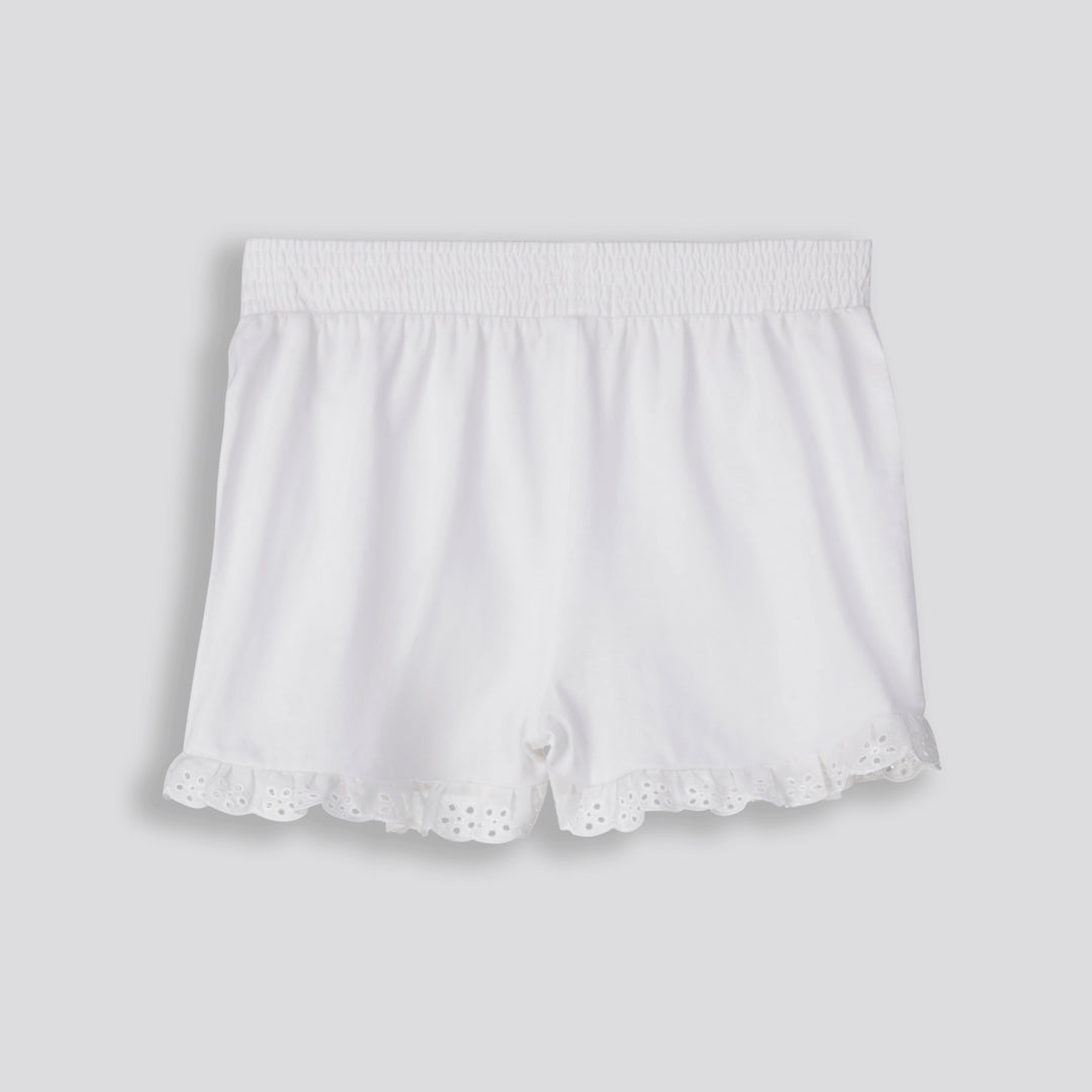 Girls Frill Edge Shorts _ 153251 _ Optic White