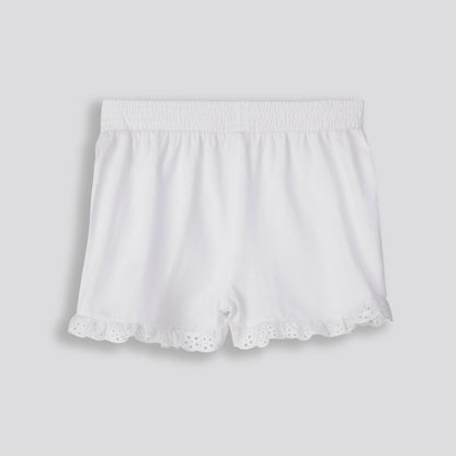 Girls Frill Edge Shorts _ 153251 _ Optic White