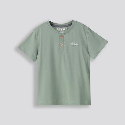 Boys Henley Tee _ 153281 _ Fatigue