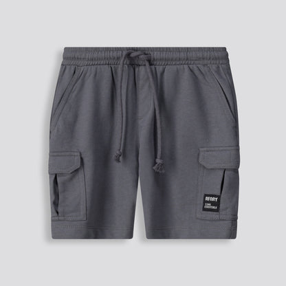 Boys Trackie Shorts _ 153369 _ Charcoal