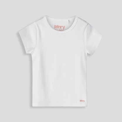 Girls Ribbed Tee _ 153409 _ Optic White