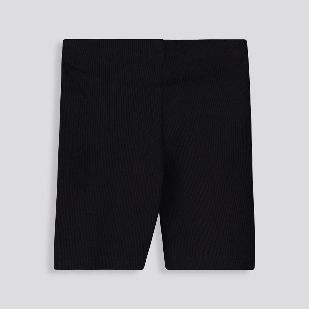 Girls Ribbed Cycle Shorts _ 153529 _ Black