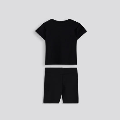 Girls Ribbed Cycle Shorts _ 153529 _ Black
