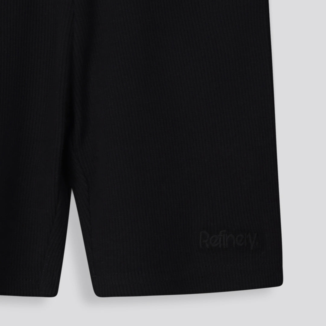 Girls Ribbed Cycle Shorts _ 153529 _ Black