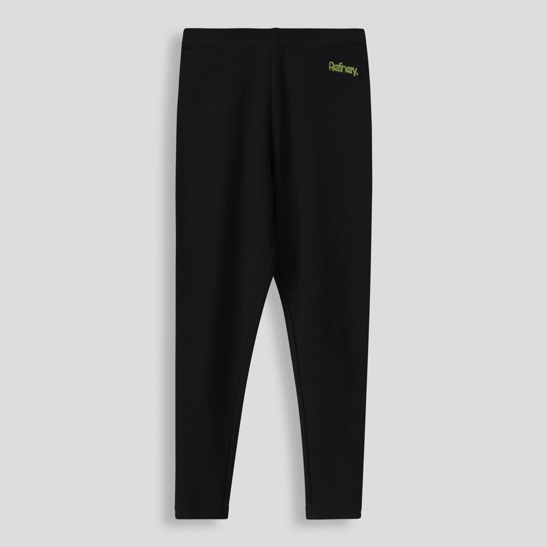 Girls Ribbed Leggings _ 153610 _ Black