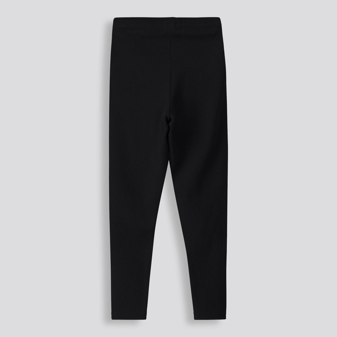 Girls Ribbed Leggings _ 153610 _ Black
