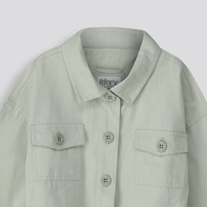 Girls Twill Jacket _ 153778 _ Green