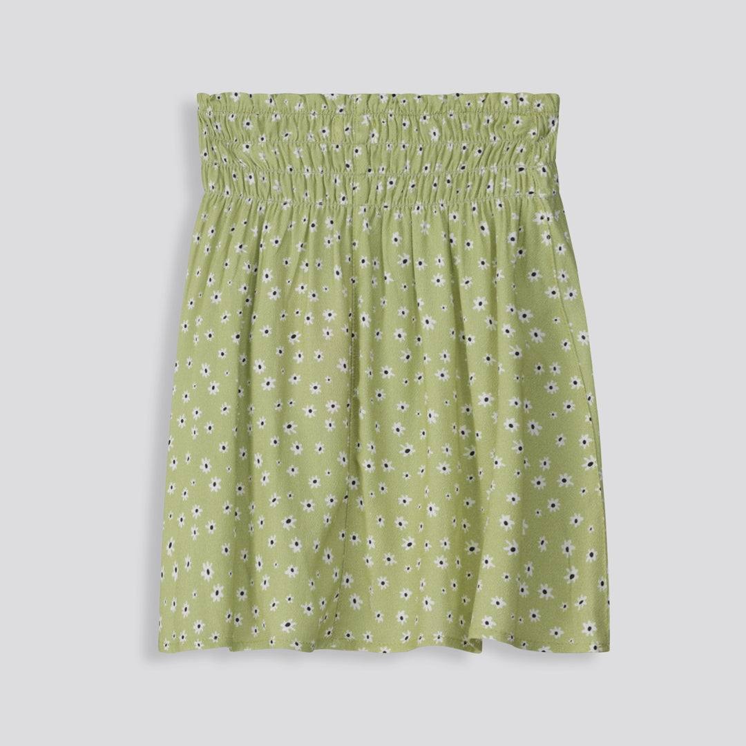 Girls  Crinkle Mini Skirt _ 154790 _ Green