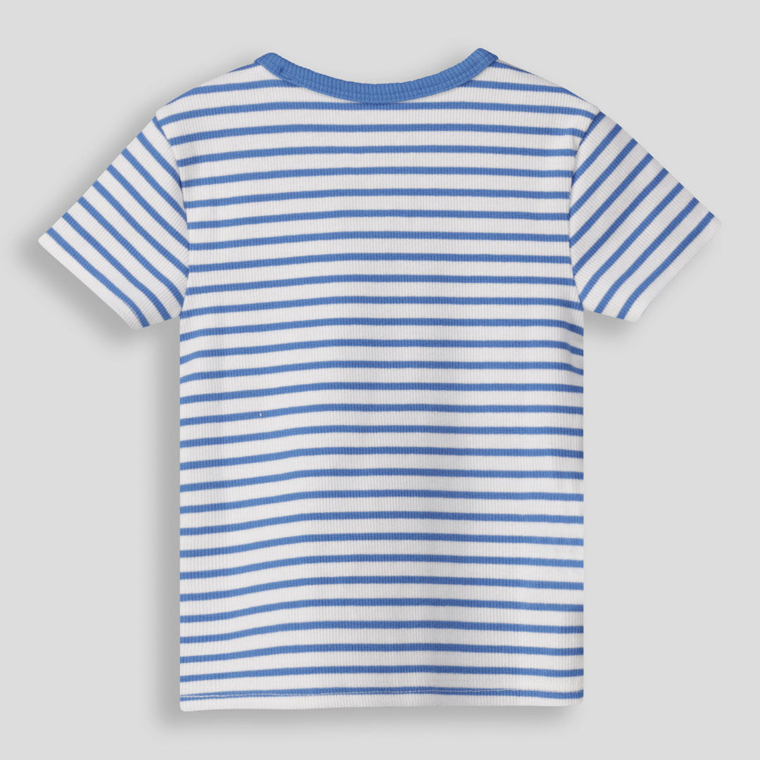 Girls Ribbed Tee _ 154812 _ Blue