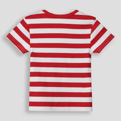 Girls Ribbed Tee _ 154813 _ Red