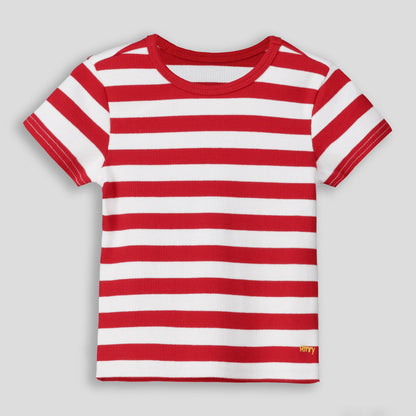 Girls Ribbed Tee _ 154813 _ Red