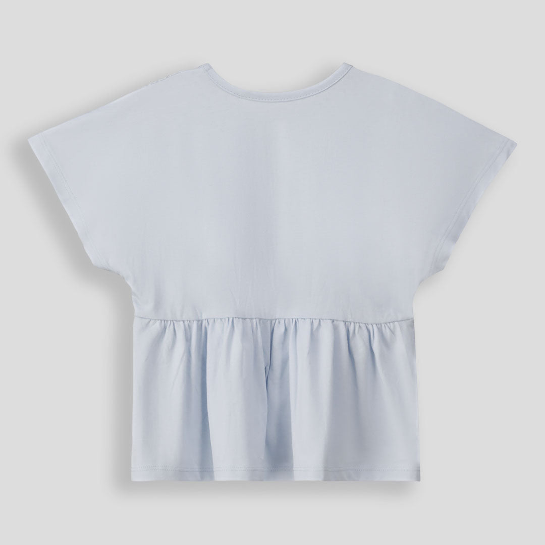 Girls Peplum Tee _ 155110 _ Blue