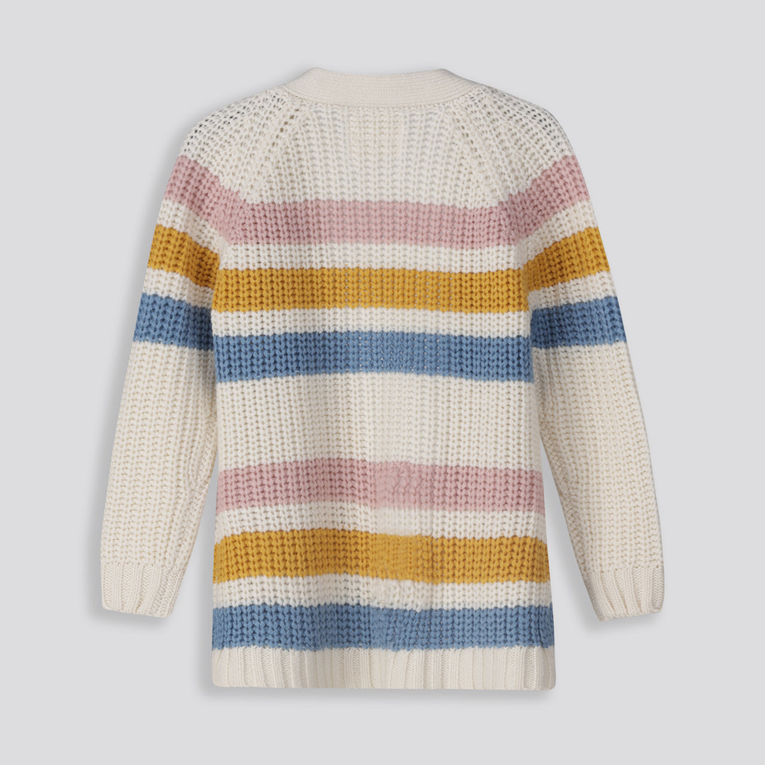 Girls Striped Cardigan _ 158511 _ Multi