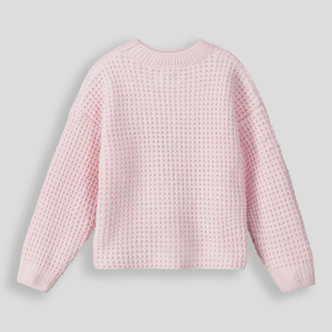 Girls Waffle Jumper _ 158999 _ Light Pink