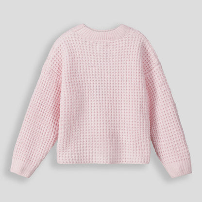 Girls Waffle Jumper _ 158999 _ Light Pink