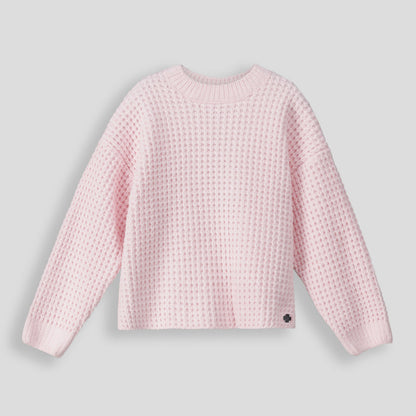 Girls Waffle Jumper _ 158999 _ Light Pink