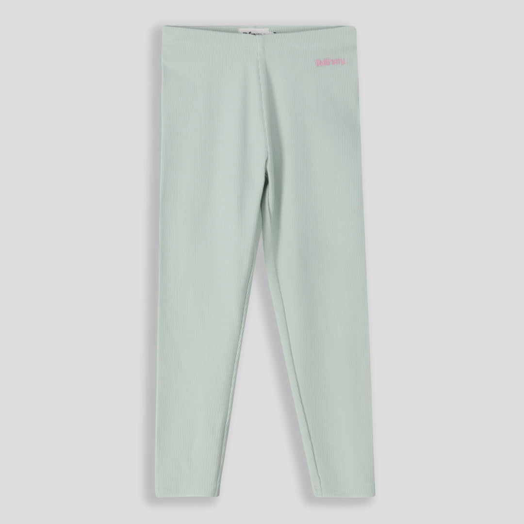 Girls Ribbed Leggings _ 159669 _ Green