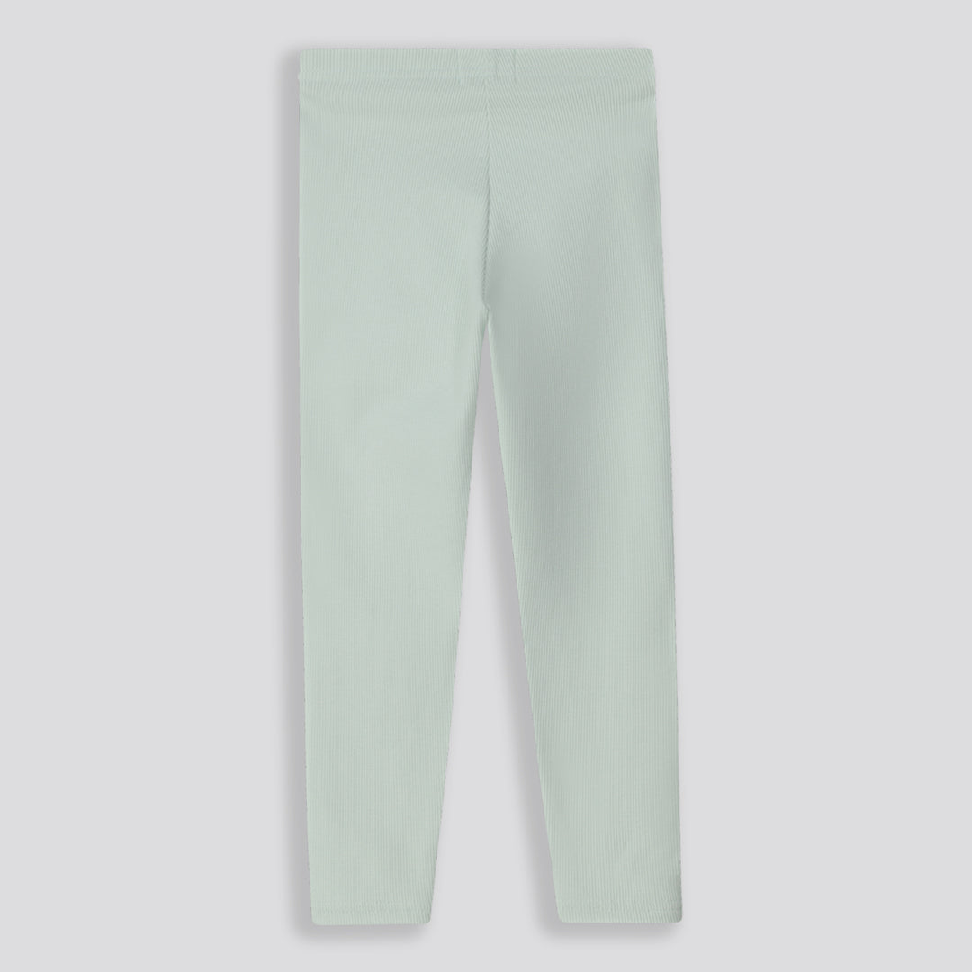 Girls Ribbed Leggings _ 159669 _ Green