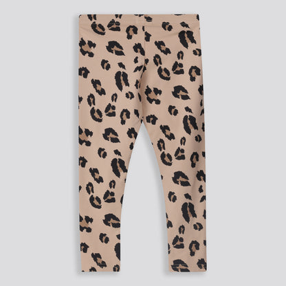 Girls Leopard Leggings _ 159675 _ Stone