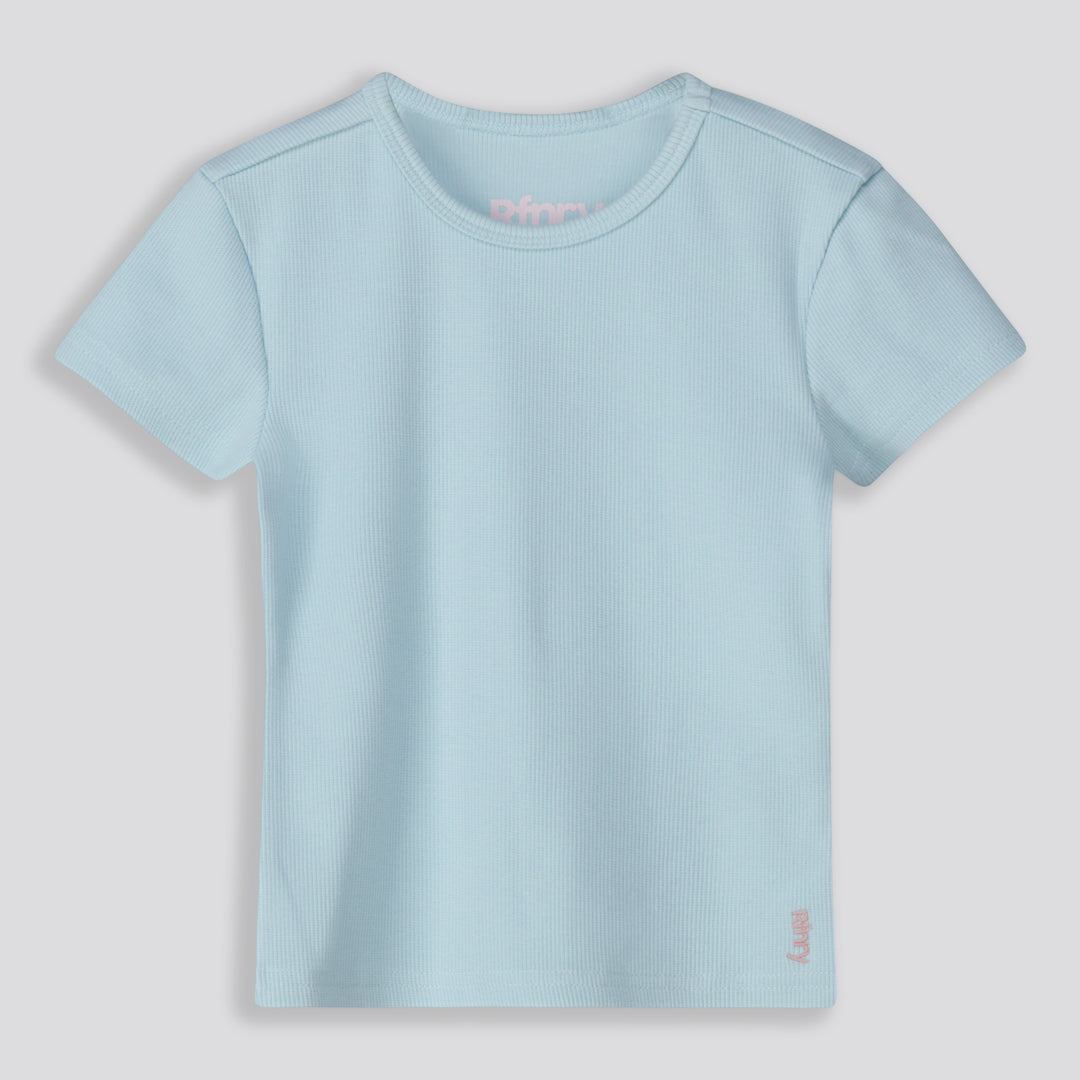 Girls Ribbed Tee _ 159698 _ Light Blue