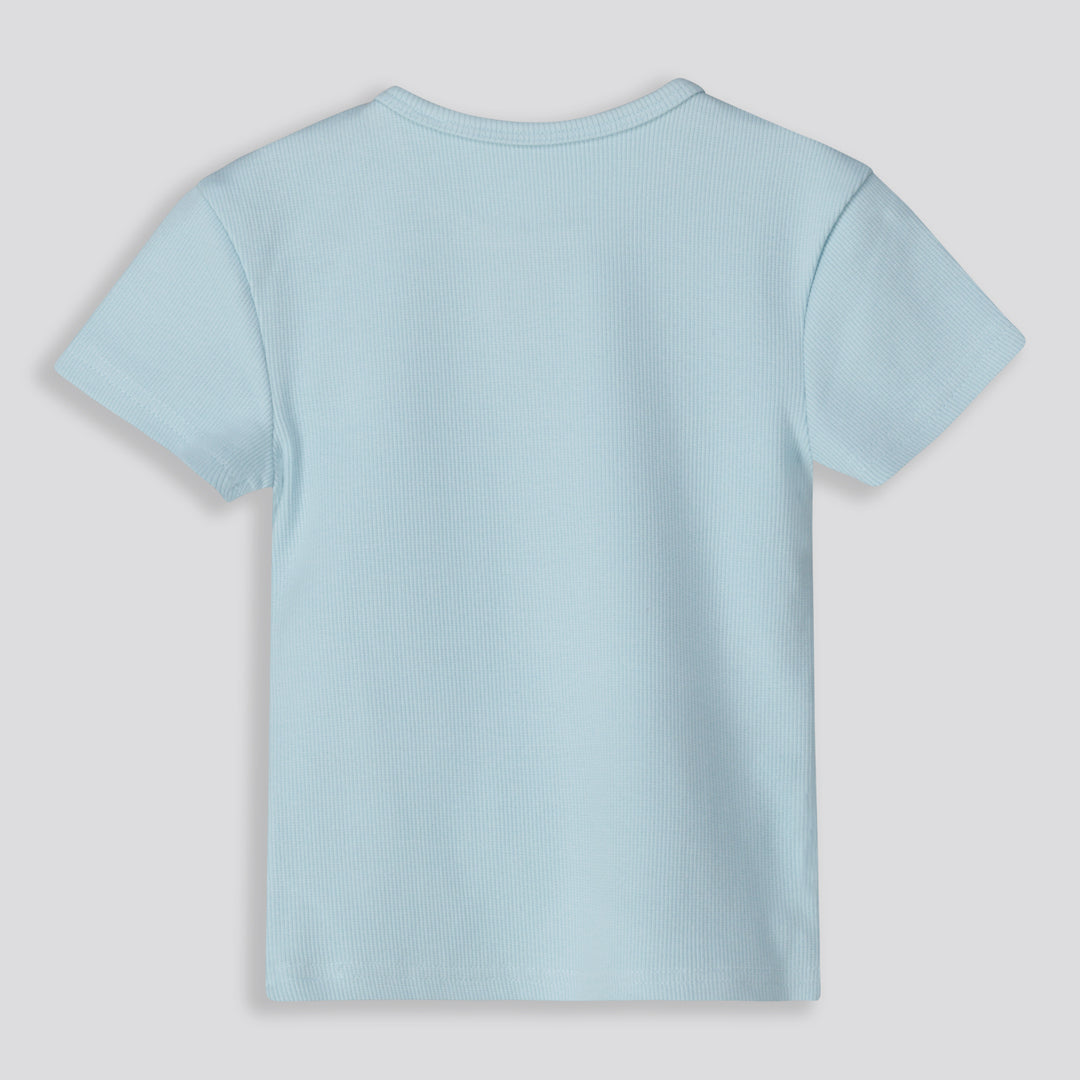Girls Ribbed Tee _ 159698 _ Light Blue