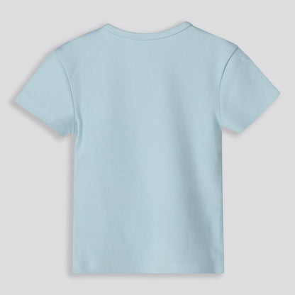 Girls Ribbed Tee _ 159698 _ Light Blue