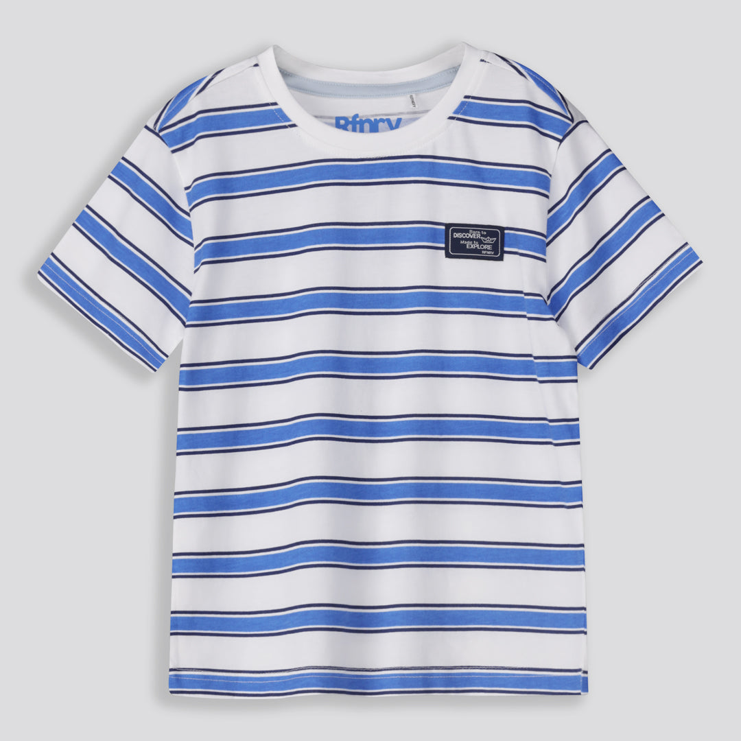 Boys Striped Tee _ 160083 _ Blue