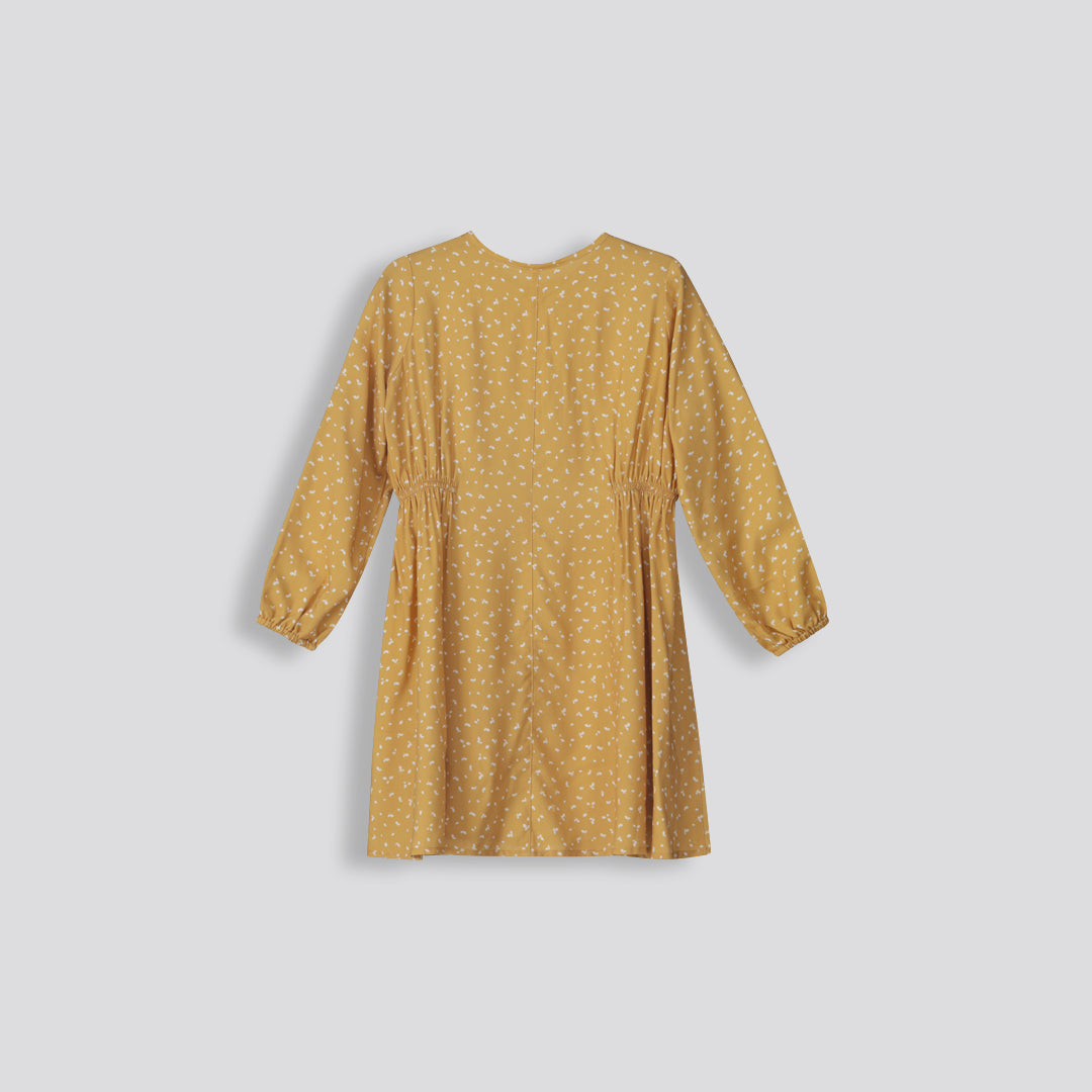 Girls Flare Dress _ 160439 _ Ochre