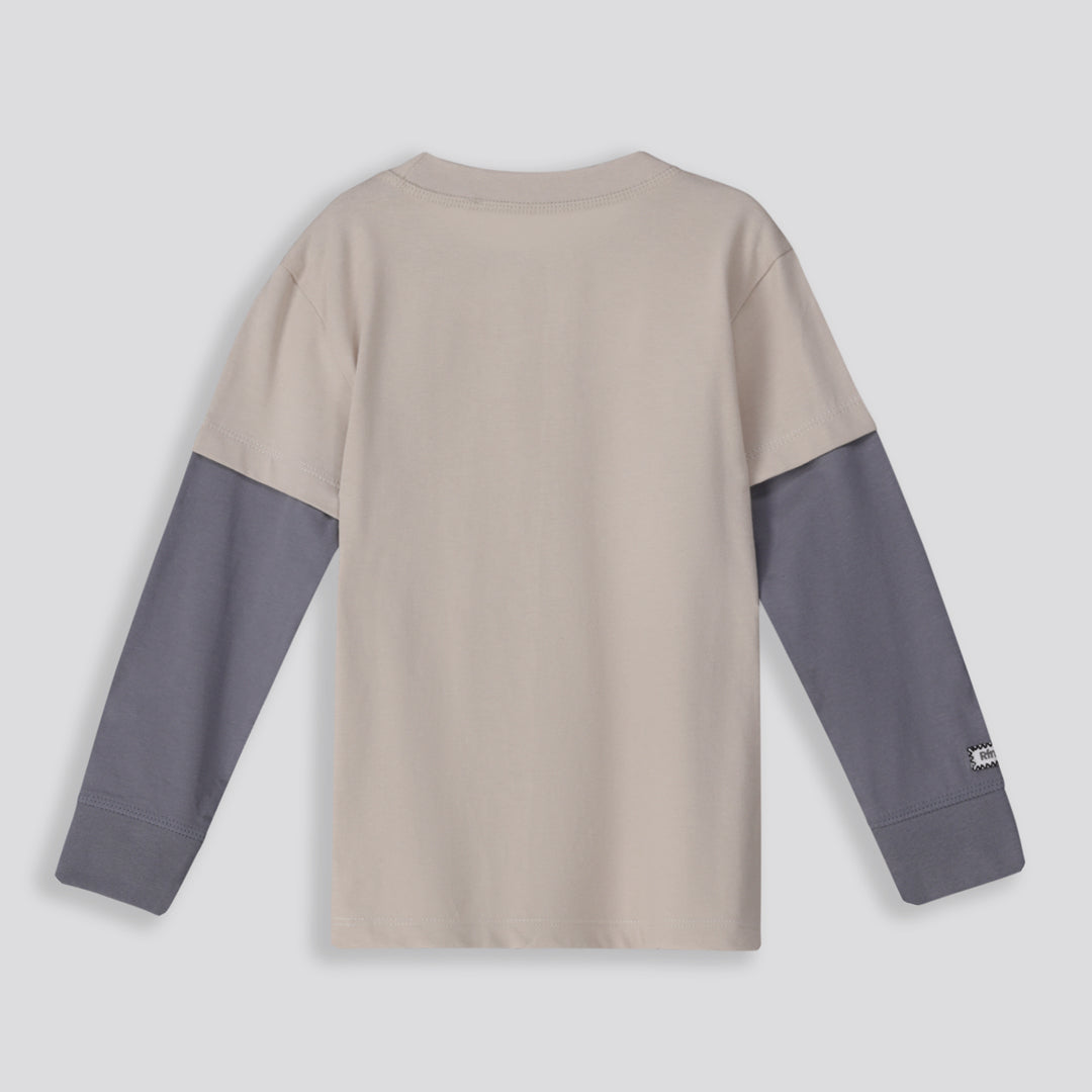 Boys Statement Long Sleeve _ 160448 _ Beige