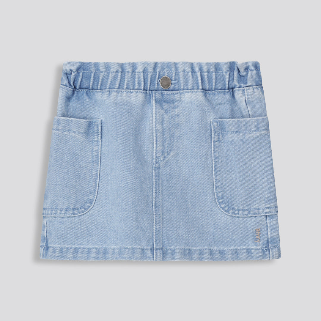 Girls Denim Cargo Skirt _ 161324 _ Blue Denim