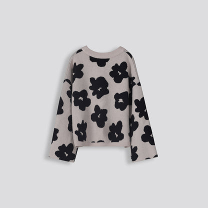 Girls Jaquard Jumper _ 161766 _ Stone